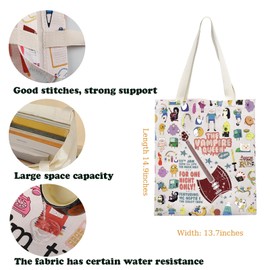 KUIYAI Adventure Cartoon Merchandise Tote Bag Marceline Guitar Anime Gift Marceline Concert Gift The Vampire Queen Canvas Bag (VampireQueenTS)