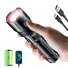Siuyiu Flashlights High Lumens, 3000 Lumens Rechargeable Flashlight with LCD Digital Power Display, Zoomable LED Super Bright Flash Light, 4 Mode, IPX5 Waterproof for Camping, Emergencies and Outdoor