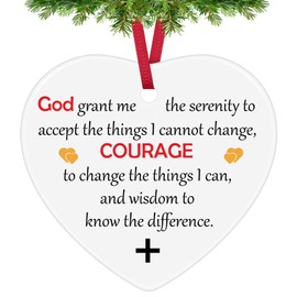 Religious Gift Christian Christmas Ornaments Gifts Religious Gifts for Women Men Bible Verse Ceramic Hanging Ornament Encouragement Gifts Religious Faith Gifts Easter Gift Christmas Tree Decoration