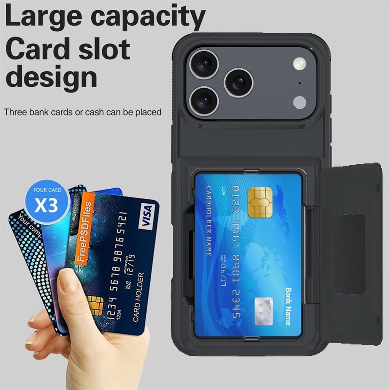 BOASYZO for 17 Pro Max Case with Card Holder, Credit
