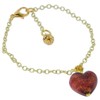 GlassOfVenice Murano Glass Heart Charm Bracelet - Purple Gold