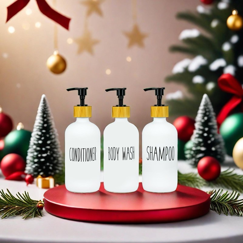 Shampoo and Conditioner Dispenser Set, Refillable Bathroom Shampoo and Conditioner