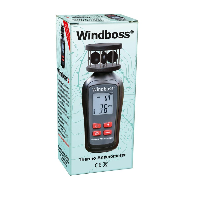 Windboss® 2 x Wind Gauge with Thermometer for Surfing, Sailing,