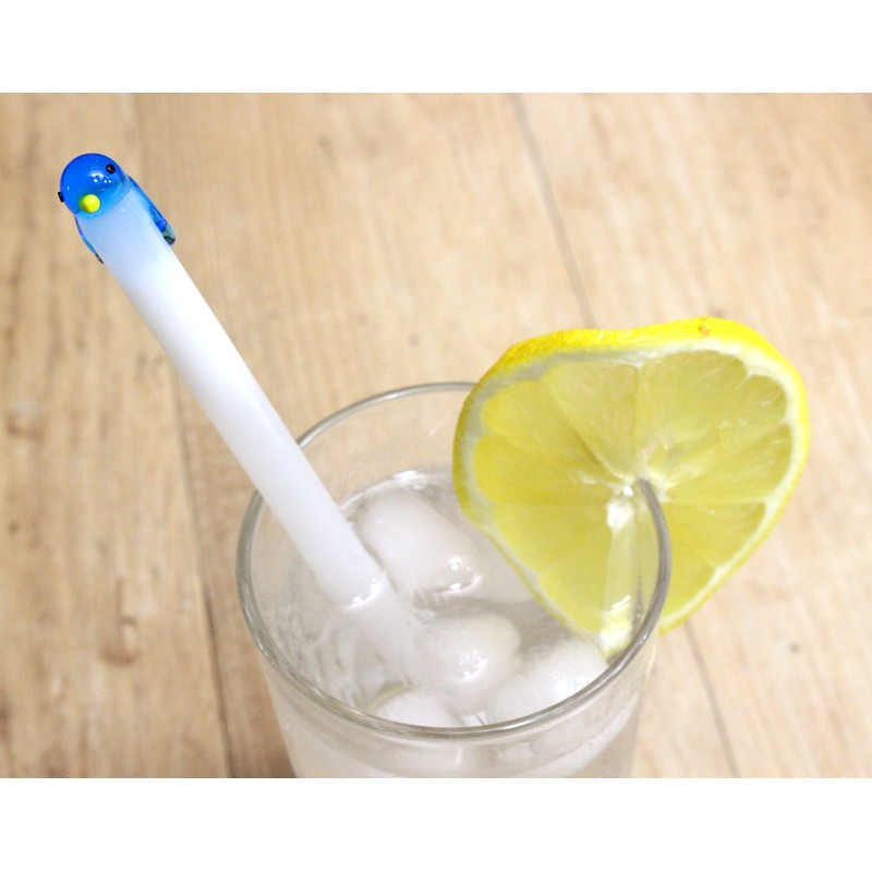 かわいい 手作り ガラス細工 ペンギン マドラー