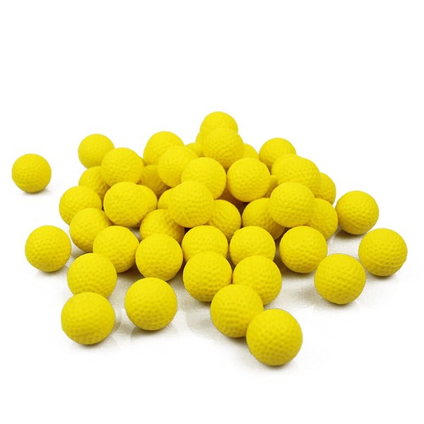 100 Pcs Rounds Refill Compatible Bullet Balls, Yellow Foam Bullet