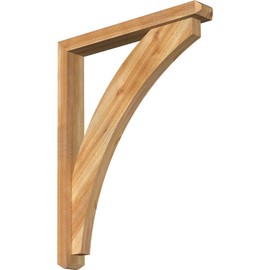 4"W x 28"D x 36"H Thorton Craftsman Rough Sawn Bracket w/Offset Brace, Western Red Cedar