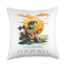 Cute Tropical Ewa Beach Hawaii Sea Turtle Souvenir Throw Pillow