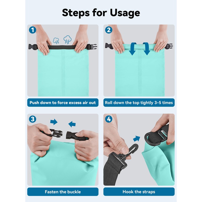 HEETA Waterproof Dry Bag for Women Men (Upgraded Version), Roll
