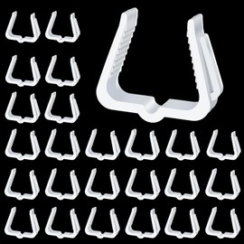 Christmas Light Hanger Clips Fascia Boards Clips 1 5/8 Inch Deck Banister Light Clips Plastic Holiday Light Hooks for Outside Indoor Roof Gutter Fence Eave String Lights (White, 30 PCS)