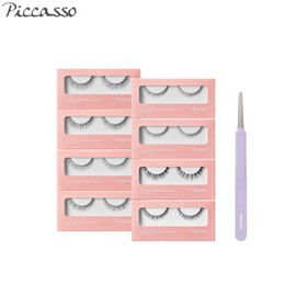 PICCASSO Eyeme V/W-type Cutting Eyelash 7kits Set 8items, Eyelash#$%Tweezer:W39-Purple