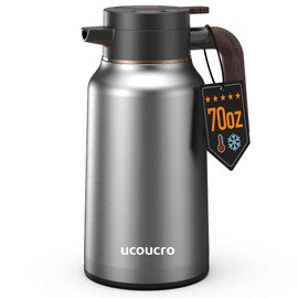 70 oz Thermal Coffee Carafe - Stainless Steel Carafes for Hot Liquids-Insulated Coffee Dispenser For Keeping Beverage Hot/Cold Coffee, Tea, Water, Drink Dispenser for Parties,Office,Home