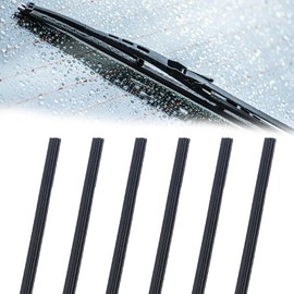 Pack of 6 32 inches 800 mm windscreen wiper replacement rubber universal, windscreen wiper rubber, replacement dismountable wiper rubber, compatible with all windscreen wipers