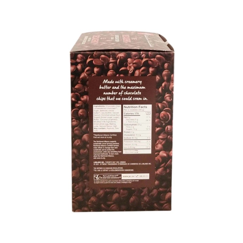 Loblaws Inc. PC The Decadent Chocolate Chip Cookies, 500g/17.6oz-(2