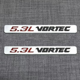 2Pcs 5.3L Vortec Hood Emblems Engine Badge Side Door Decal Compatible with 1500 2500hd Silverado Z71 Sierra (Chrome)