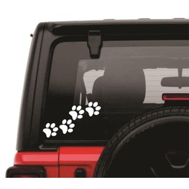 Chase Grace Studio Paw Vinyl Decals Stickers 4 Pack: Dog Paws, Love with a Paw,