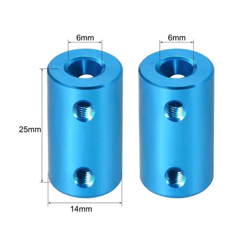 sourcing map 2 Pieces 6 mm to 6 mm Bore