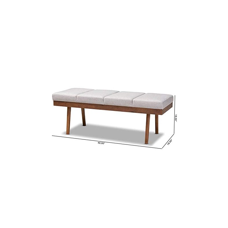 Baxton Studio Larisa Fabric Upholstered Wood Bench in Beige and