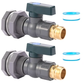 2 Set 3/4 Inch Rain Barrel Spigot Kit - BILAL Water Barrel PVC Garden Diverter Kit with Bulkhead Fitting Hose Faucet Adapter and Thread Seal Tape for Water Tanks, Aquariums, Tubs, Pool, Garden Barrel