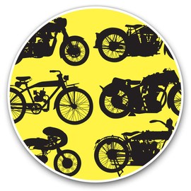 Awesome Vinyl Stickers (Set of 2) 15cm - Vintage Motorcycle Motorbike Bike Fun Decals for Laptops,Tablets,Luggage,Scrap Booking,Fridges, Gift #14459