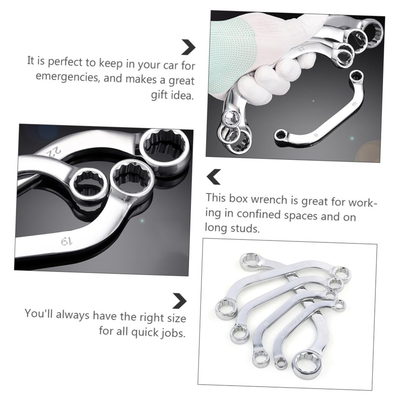 DOITOOL 5pcs Multi-functional Double Wrench Set c Steel Socket Box