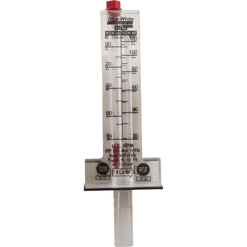 Blue-White F-30200P Flowmeter, 2in, F-300, 20-120 GPM