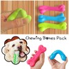Geco 4Pack Chew Bone Toys, Durable Dog Toys Natural Rubber