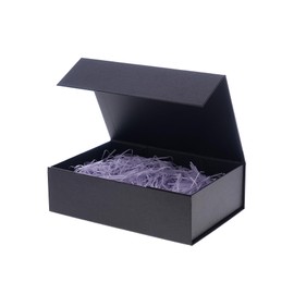 Gift Box with Lid, Black, 28 x 20 x 9 cm, Foldable Bridesmaid, Best Man, Suggestion Box with Magnetic Gift Boxes for Gifts, Wedding, Christmas, Birthdays, Gift Packaging