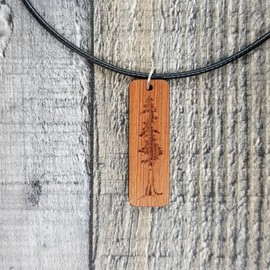Happy Wood Products Redwood Necklace - Wood Necklace - California Redwoods - CA Souvenir Keepsake