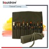 Liquidraw Pinselhalter mit 30 Fächern, aufrollbare Pinseltasche, Aufbewahrungstasche, Make-up-Pinseletui, Grün