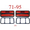 KEY PARTS 71 95 Chevy Van 2Pc Deluxe Red Rear