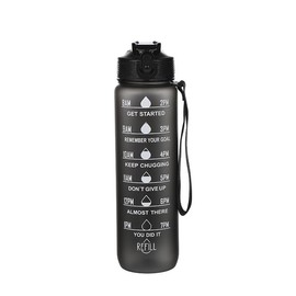 FOUSAE 1L Sports Water Bottle with Motivational Time Marker, Dishwasher Safe Leak-proof Drink Bottle BPA Free Non-Toxic for Running, cycling, Gym, School & Office