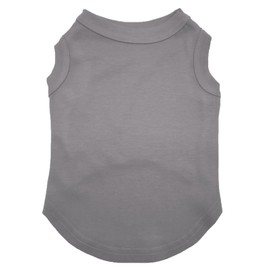 Petitebella Puppy Clothes Dog Dress Plain Grey Sleeveless Cotton tee T Shirt (X-Large)