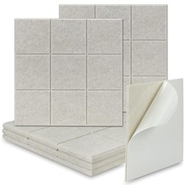 BXI Felt Bulletin Board - 12 X 12 X 3/8 Inches 6 Pack Self-Adhesive Vision Board, Thick Sturdy Pin Board with Beveled Edge for Home Office Classroom Wall Decoration (Sudoku, Shallow Camel)