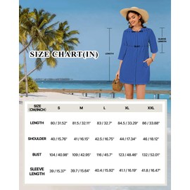 Bsubseach Terry Cloth Swim Coverup - Women Long Sleeve Hooded Swimsuit Coverup Zipper Beach Coverups Robes with Pockets Blue XL