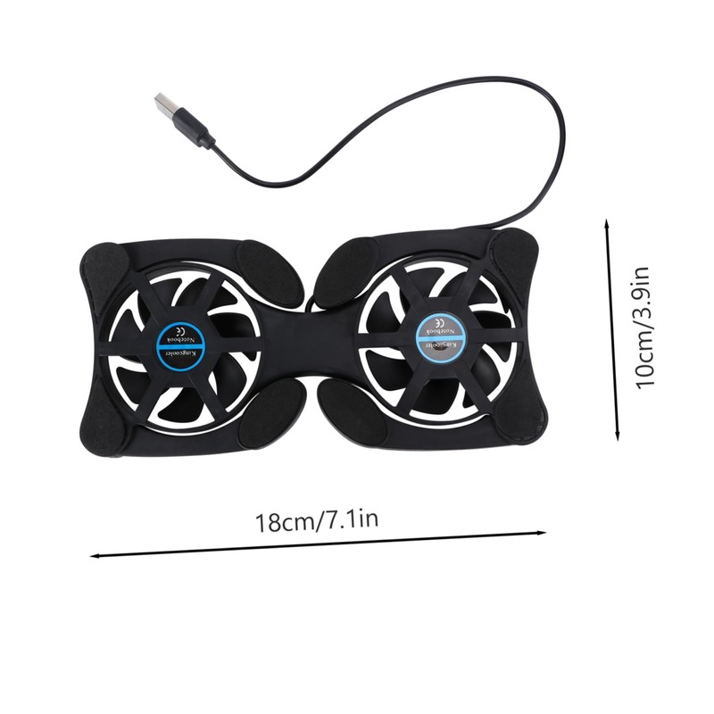 TEHAUX Portable Foldable Laptop Cooler with USB Powered Dual Fans