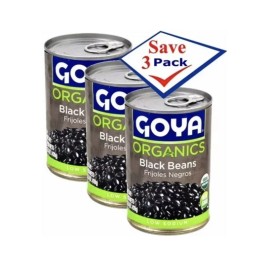Goya Organics Black Beans 15.5 Oz Pack of 3