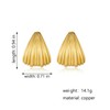 Chunky Gold Textured Earrings for Women Seashell Stud Earrings Ocean