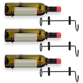 Ubamdom 6 Pcs Wall Mounted Wine Rack Holders - Metal Wine Bottle Display Holder with Hardware, Wall Hanging Red Wine Bottle Organizer Racks for Wine Cellar Home Kitchen Bar Decor