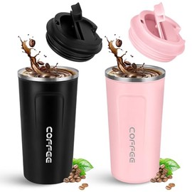 510 ml Termo para Caf de Acero Inoxidable 304con Tapa, Taza Al Vacio para Bebida yCaf Caliente y Frio, Vaso Termico Porttil UsoDiario en Oficina,...  