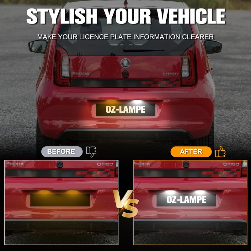 OZ-LAMPE Number Plate Light for VW Up E-up Skoda Citigo