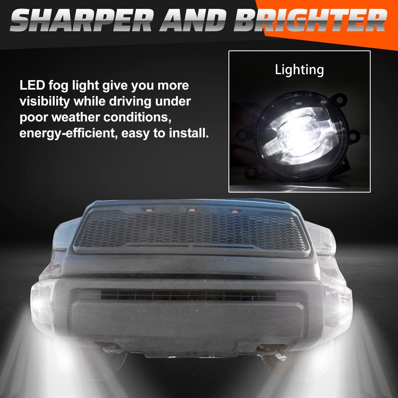 Kojem LED Fog Light Compatible with 2014-2022 Toyota Tundra 4Runner