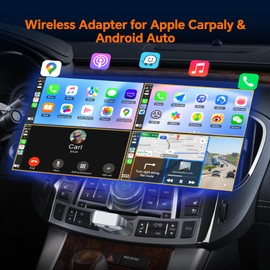 HOTPEAK 2 in1 Wireless for Apple Carplay Android Auto Adapter, CarPlay Android Auto Wireless Adapter, Plug and Play, 5.8GHz, Low Latency, Type-C/USB Compatible with Car from 2016+,IOS 10+,Android 11+
