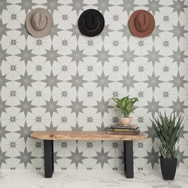 12x12 TrueNorth Geometric Pattern Modern Encaustic Style Ceramic Wall Floor Tile (12)