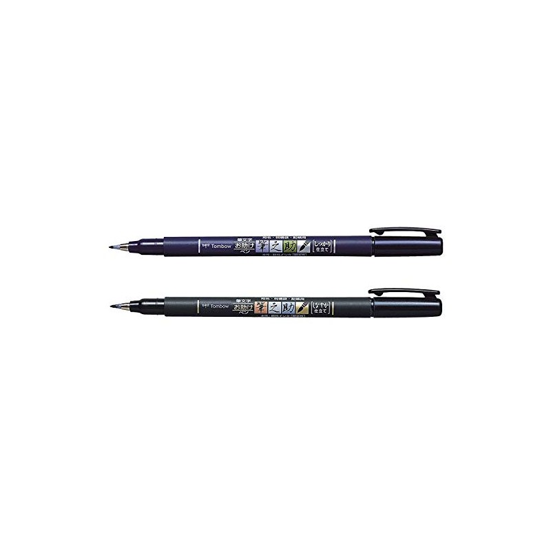 2 x Tombow brush pens Fudenosuke, hard and soft tip,