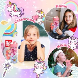 Hapikids Unicorn Gifts for Girls 5 6 7 8 9 10 Years, Water Bottle Children's Water Bottle Craft Set Christmas Gifts for Children 3-12 Years Unicorn Toy from 5-12 Years Diamond Painting Children