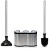 Casaphoria Stainless Steel Toilet Bowl Brush with Holder and Plunger