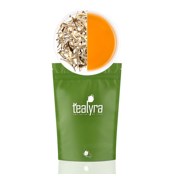 Tealyra - Luxury Jasmine Silver Needle Loose White Tea - Grown in Fujian China - Loose Leaf Tea - Caffeine Level Low - 100g