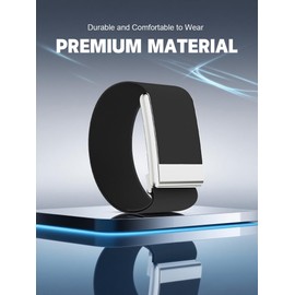 Fitcent Adjustable CoreKnit Bicep band Compatible with WHOOP 5.0 One+Peak WHOOP MG LIFE, Quik Drying Waterproof Bicep Bands with Stainless Steel U Shape for WHOOP LIFE ECG (Black, One+Peak)