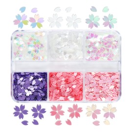Nail Parts, Cherry Blossom Hologram Thin Cherry Petals Nail Hologram Flower Nail Art Deco Parts, Sequins, Gel Nail Resin, Enclosed Parts