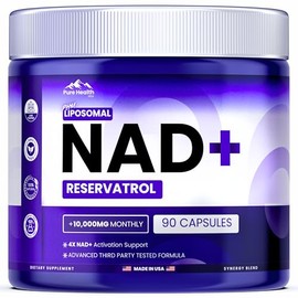 PURE HEALTH MAX PHM NAD Resveratrol Supplement - NAD+ Liposomal Supplements for Men and Women | NMN & NMNH Alternative | 90 Capsules, 1 Months Supply